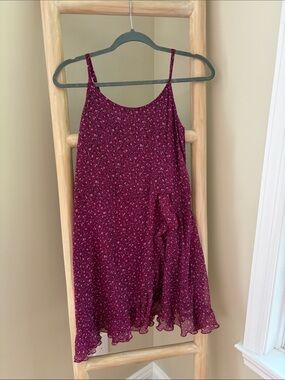 abercrombie kids Plum Floral Spaghetti-Strap Mini Dress